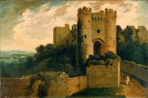 Vista de la entrada del Castillo de Carisbrooke, Isla de Wight, 1815 de John Martin